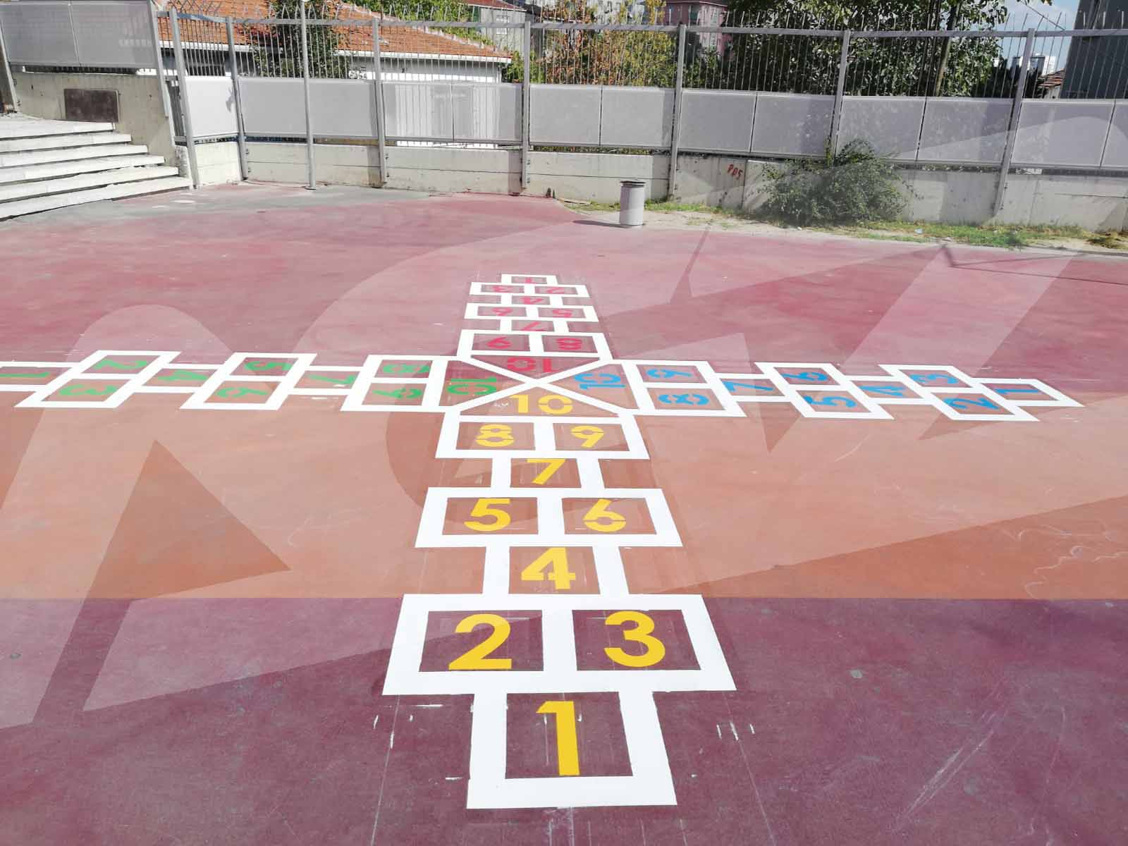 Okul Oyun ve Parkur Alan Boyama Çizgi Uygulamaları