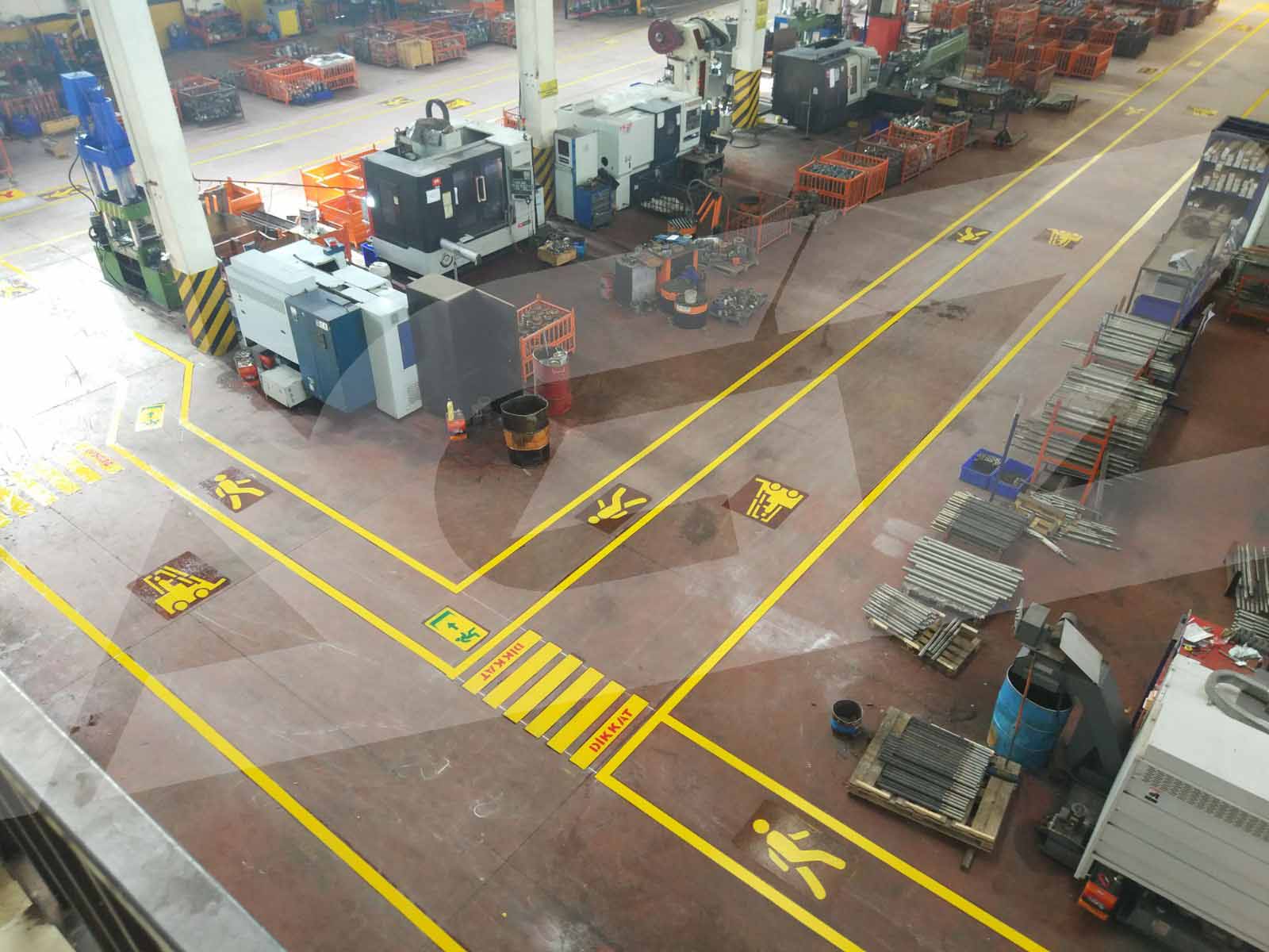  Fabrika İsg Yaya ve Forklift Yolu Çizgi Uygulamaları