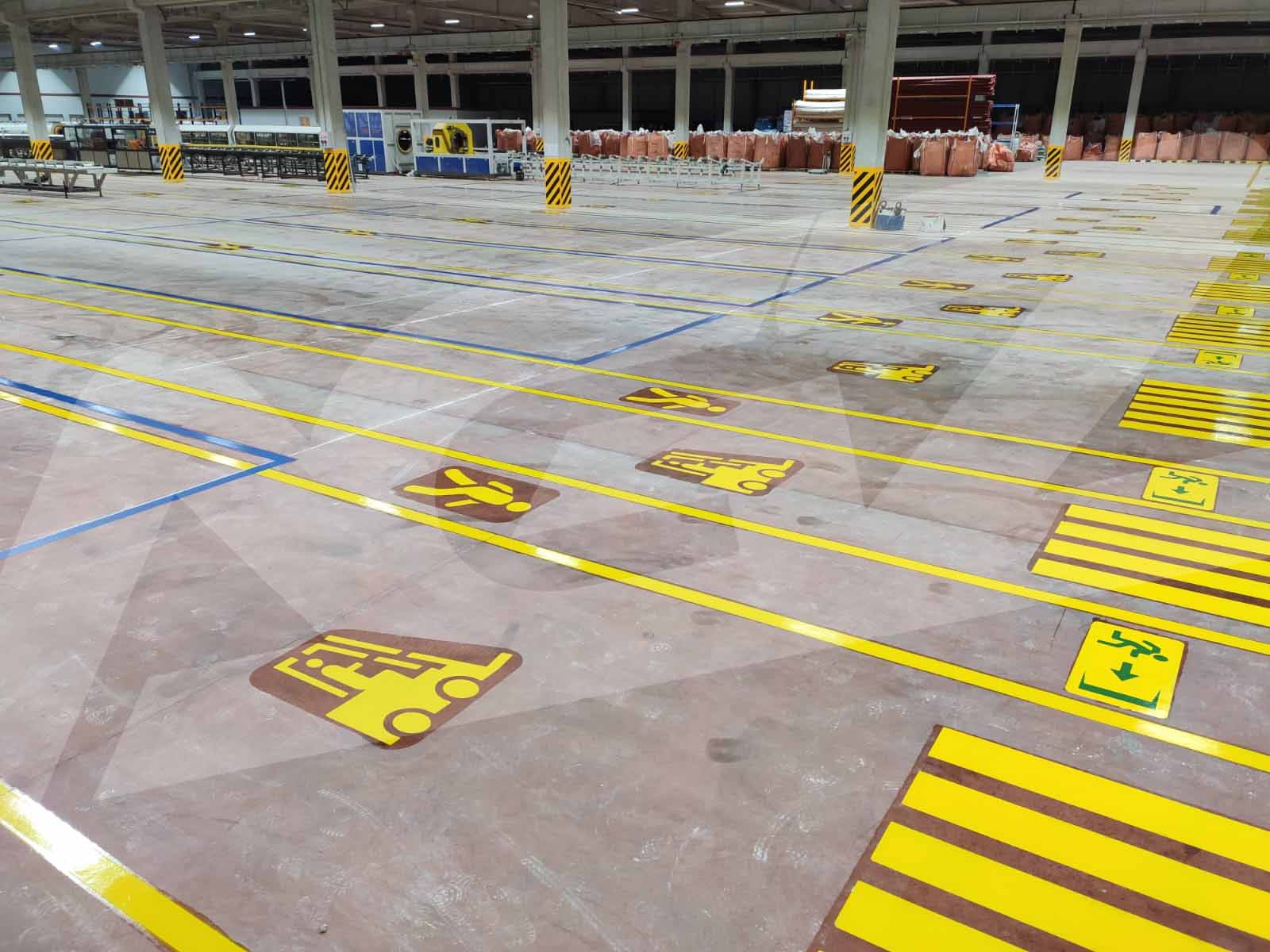  Fabrika İsg Yaya ve Forklift Yolu Çizgi Uygulamaları