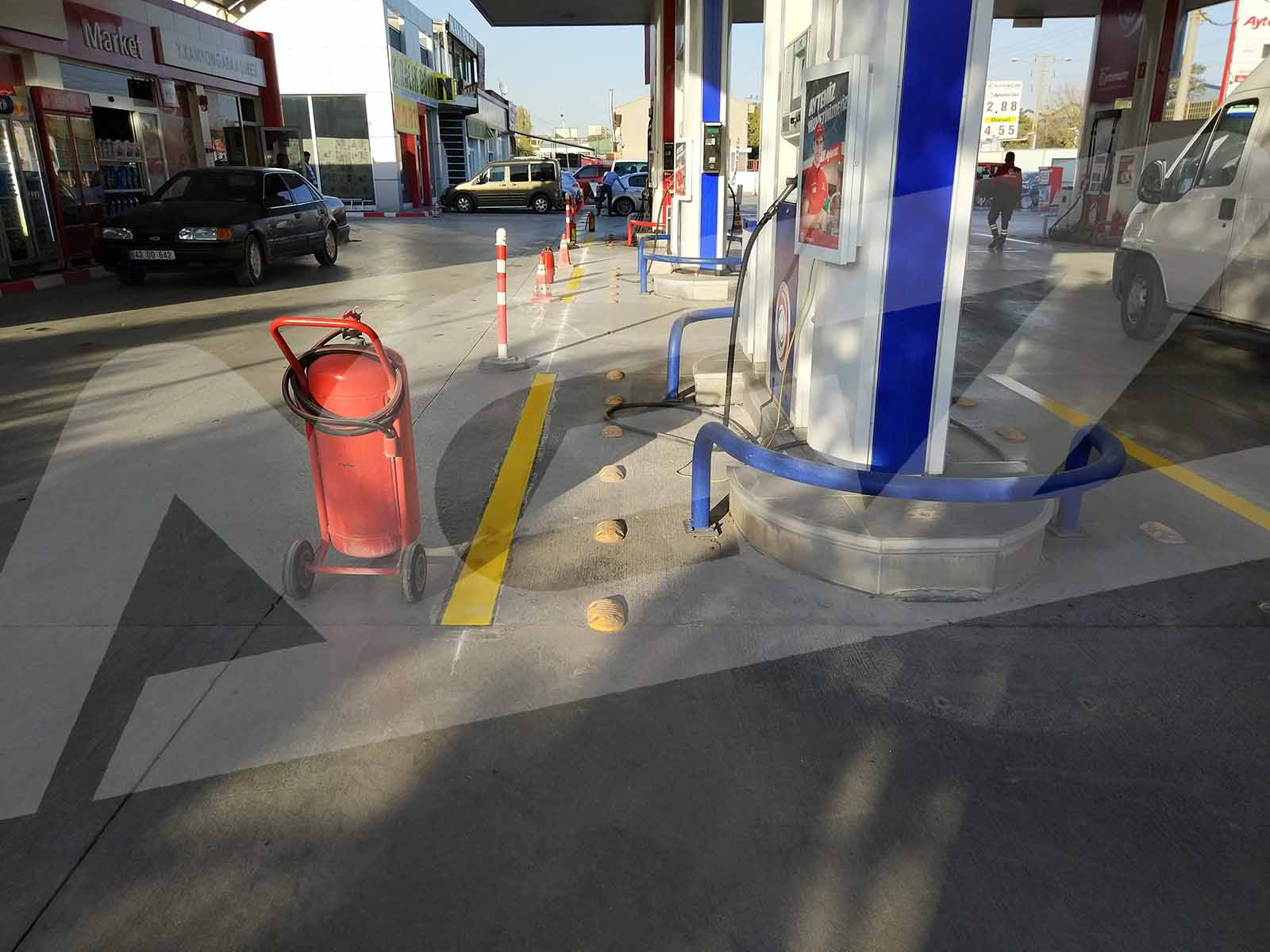 Benzin İstasyon Zemin Boyama ve Sınır Çizgi Uygulamaları